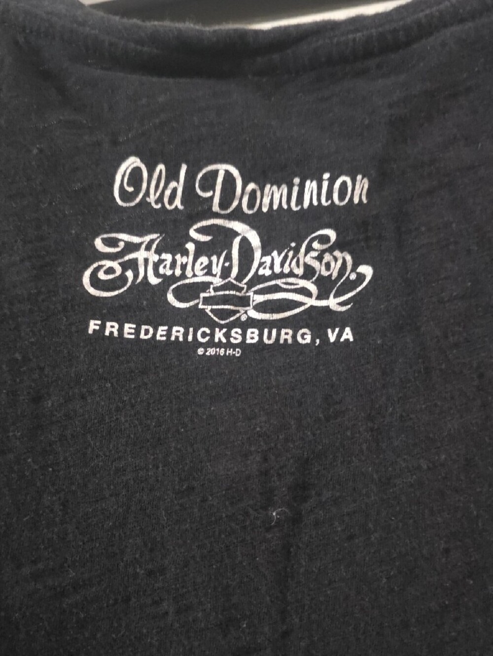 Harley-Davidson Black Tee with Red, White & Blue American Flag Graphic - Picture 2 of 2